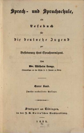 Sprech- und Sprachschule. 1. (1835)