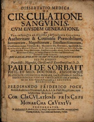 Diss. ... de circulatione sanguinis