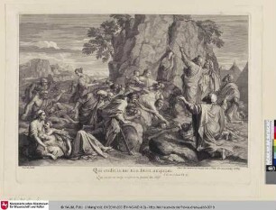 [Moses zerschlägt den Felsen]