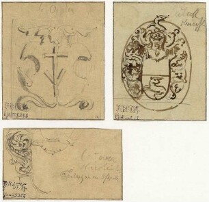 Ornamente aus Lübeck und Hannover, Wappen, Wappen (Kriegsstube), Epitaph (Ausschnitt) von der Nikolaikapelle
