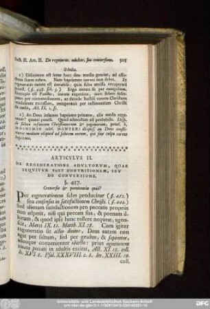 Articulus II. De Regeneratione Adultorum, Quae Sequitur Post Contritionem, Seu De Conversione.