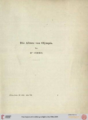 Die Altäre von Olympia