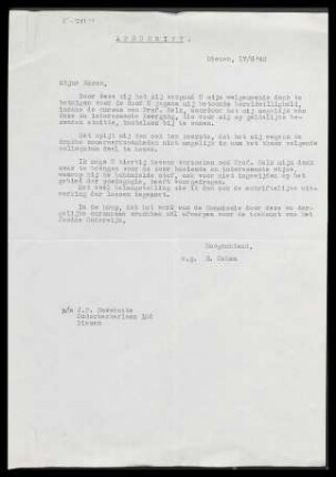 [Abschrift eines Briefes von E. Cohen an Unbekannt vom 17. Juni 1942]