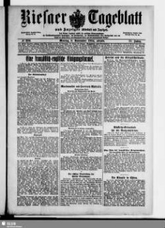 Riesaer Tageblatt und Anzeiger : (Elbeblatt und Anzeiger) : amtliche Bekanntmachungen für die Stadt und den Landkreis Riesa