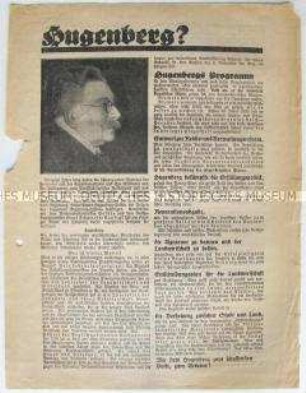 Deutschnationales Propagandaflugblatt zur Reichstagswahl 1933