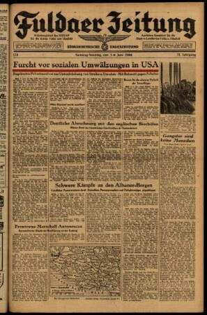 Ausgabe vom Samstag, den 03. Juni 1944.