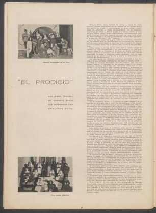"El prodigio", una pieza teatral de Ernesto Pinto fue estrenada con brillante éxito