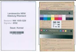Entnazifizierung Konrad Sauer , geb. 16.05.1893 (Bahnsekretaer)