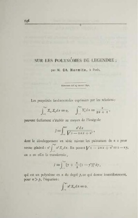 Sur lesomes de legendre.