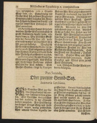 Pars Secunda, Oder zweyter Grund-Satz