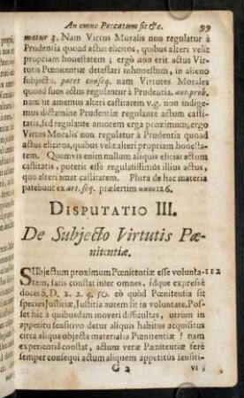 99-109, Subjectum proximum Poenitentiae esse voluntatem ...