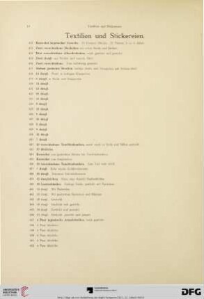 Textilien und Stickereien (Nr. 412-566)