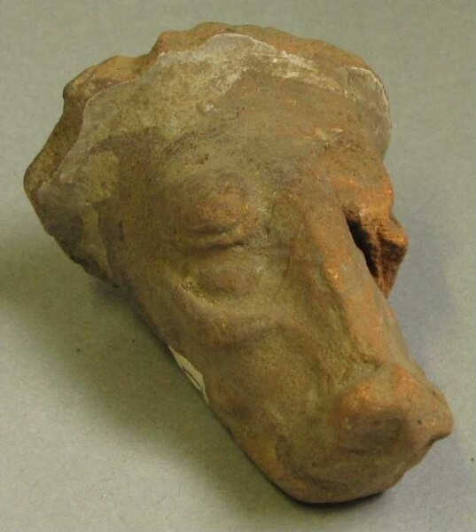 Animal head made of clay