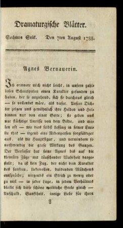 Sechstes Stük