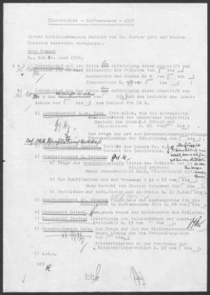 Zuffenhausen: Visitationsberichte mit Pfarrbericht 1951