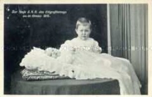 Postkarte zur Taufe des Wilhelm Ernsts von Sachsen-Weimar-Eisenach, mit seiner Schwester Sophie