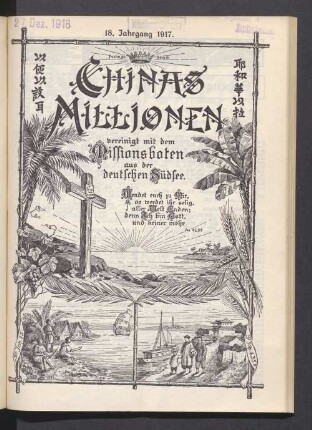 18.1917: Chinas Millionen : Organ d. Deutschen Zweiges der China-Inland-Mission ... Liebenzell