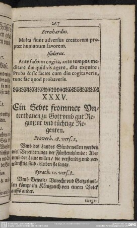 XXXV. Ein Gebet frommer Unterthanen zu Gott umb gut Regiment und tüchtige Regenten
