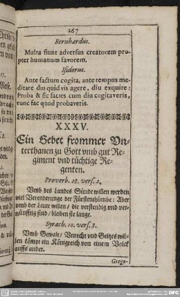 XXXV. Ein Gebet frommer Unterthanen zu Gott umb gut Regiment und tüchtige Regenten