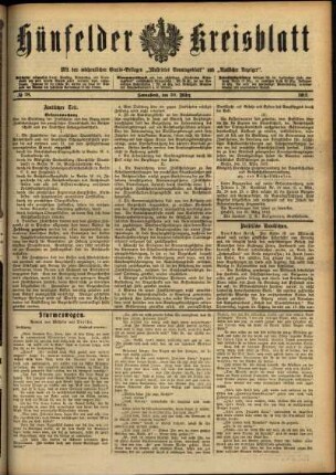 Ausgabe vom Samstag, den 30. März 1912.