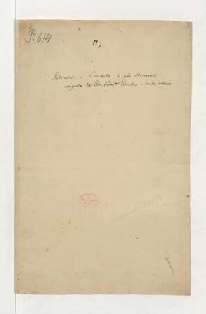 Kantaten. Fragmente (Sinfonia); [V (4)], orch, bc; D-Dur; BWV 1045; BC A 193