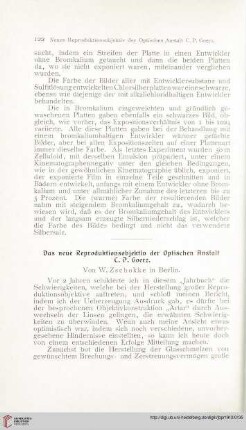 Das neue Reproduktionsobjektiv der Optischen Anstalt C. P. Goerz