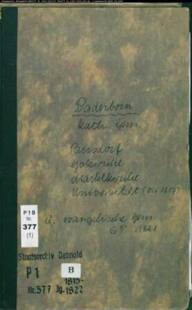 Kirchenbuchduplikat der katholischen Gemeinden in Paderborn, Kreis Paderborn (GHT 1815-1822) (Gemeinde: Katholische Gemeinden Paderborn )