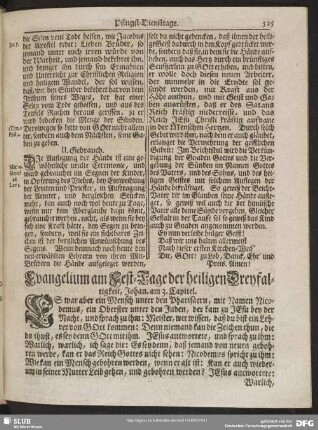 [Evangelium und Epistel am Fest-Tage der heiligen Dreyfaltigkeit]