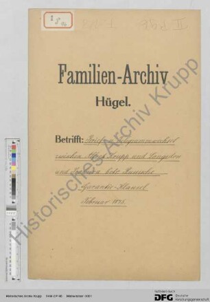 Schriftwechsel zwischen Alfred Krupp, Alfred Longsdon und Prokura zur Russischen "Schienen-Garantieklausel"