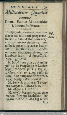 Millenarius Quartus continet Finem Primae Monarchiae & initium Postremae