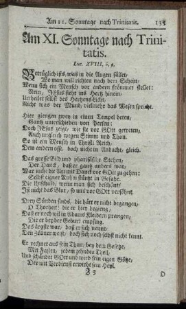 Am XI. Sonntage nach Trinitatis. - Am XII. Sonntage nach Trinitatis.