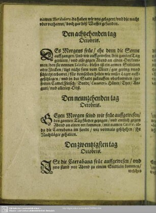 Den zwentzigsten tag Octobris. - Den ein und dreissigsten tag Octobris