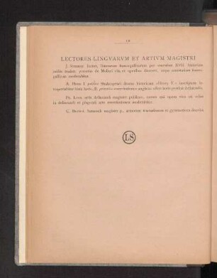 Lectores Lingvarvm Et Artivm Magistri