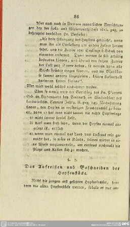 §. 7. Das Ausreißen und Beschneiden der Hopfenstöcke