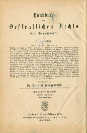 Bd. 3, Halbbd. 2, Abth. 1: Das Staatsrecht von Mecklenburg-Schwerin, Mecklenburg-Strelitz, Oldenburg, Braunschweig, Anhalt, Waldeck, Schaumburg-Lippe, Lippe