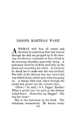 Nigger Martha's Wake