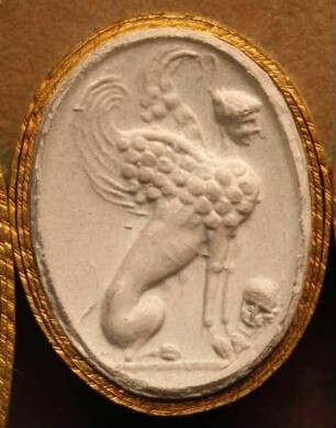 Sphinx mit Totenkopf (Daktyliothek, Das Alterthum nach Lippert und Visconti)