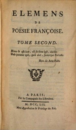 Elemens De Poësie Françoise, 2