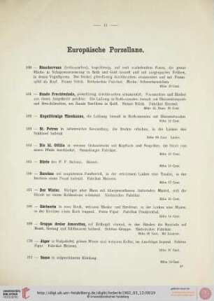 Europäische und Orientalische Porzellane (Nr. 160-277)