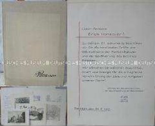Graphikmappe über Potsdam für Erich Honecker