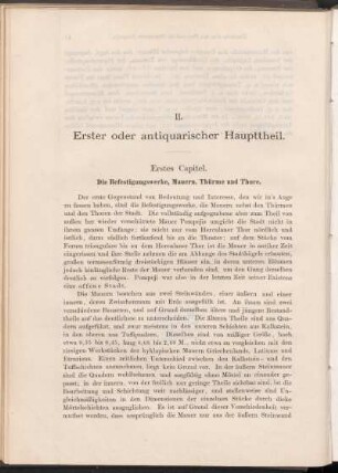 II. Erster oder antiquarischer Haupttheil.