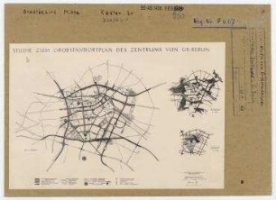 Studie zum Grobstandortplan des Zentrums von Gross-Berlin. Berlin, Stadtzentrum
