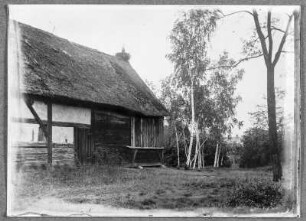 Wirtschaftsgebäude mit Storchennest in Burg im Spreewald
