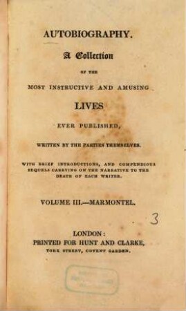 Memoirs of Marmontel. Vol. 1 (1827)