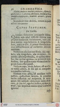 Cap. VII: De Verbis