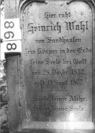 Grabstein 868 (Detailaufnahme 1)