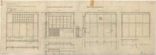 Fischer, Theodor; Bad Tölz (Bayern); Gewerbehalle - Sparkassenraum (Grundrisse, Wandabwicklungen, Schnitte)