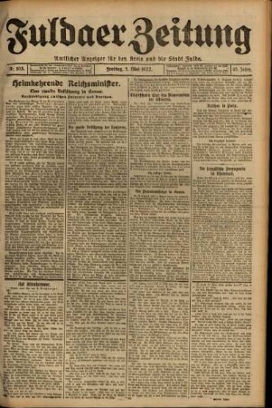 Ausgabe vom Freitag, den 05. Mai 1922.
