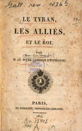 Le tyran, les alliés et le roi