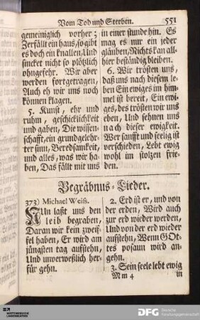 Begräbnus-Lieder.